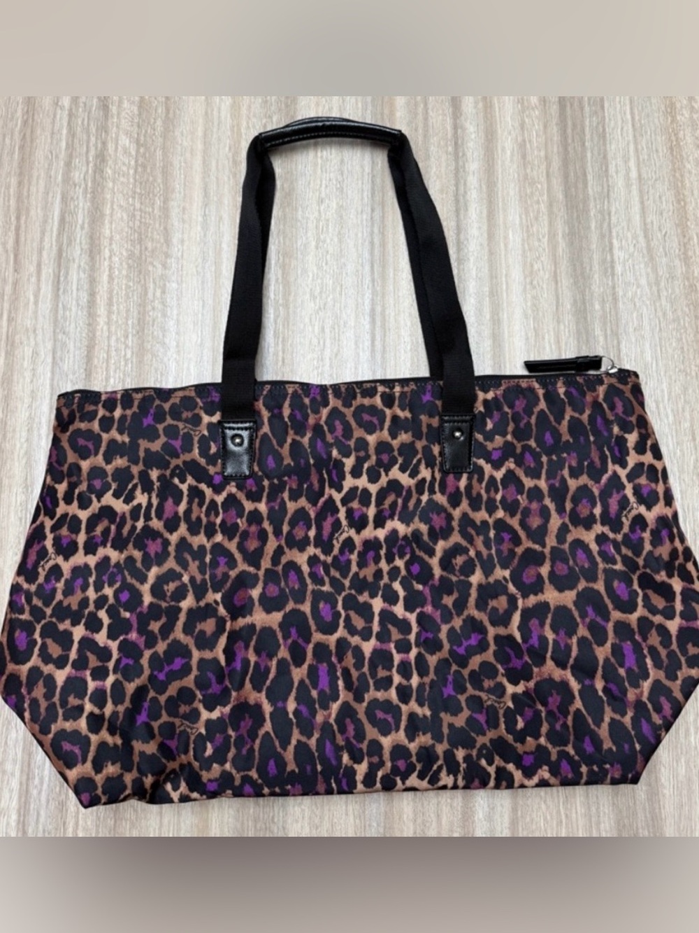 LIKE NEW Coach Nylon Weekender Ocelot Print Tote with Snap-in Pouch - Picture 2 of 16